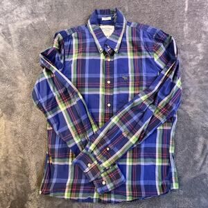 Abercrombie & Fitch Shirt Mens 2XL Plaid Button Down Muscle Fit Casual